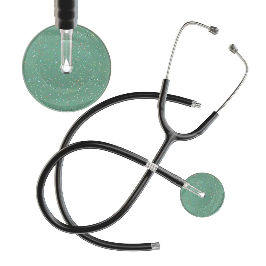 Ultrascope Single Stethoscope Twilight Sage (SG) / Adult / Black Extended Tubing Light Twilight Stethoscope