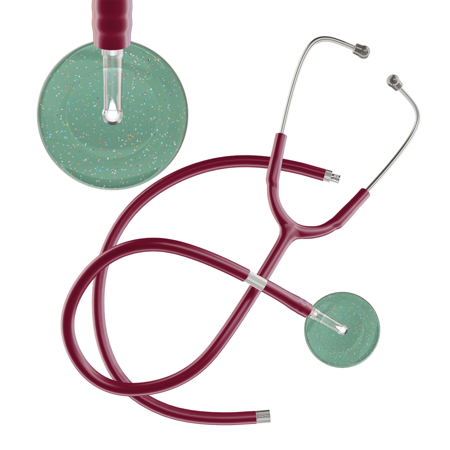 Ultrascope Single Stethoscope Twilight Sage (SG) / Adult / Burgundy Extended Tubing Light Twilight Stethoscope