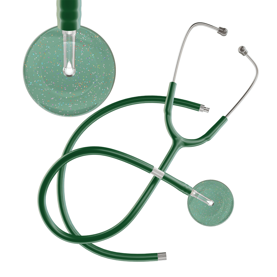 Ultrascope Single Stethoscope Twilight Sage (SG) / Adult / Dark Green Extended Tubing Light Twilight Stethoscope