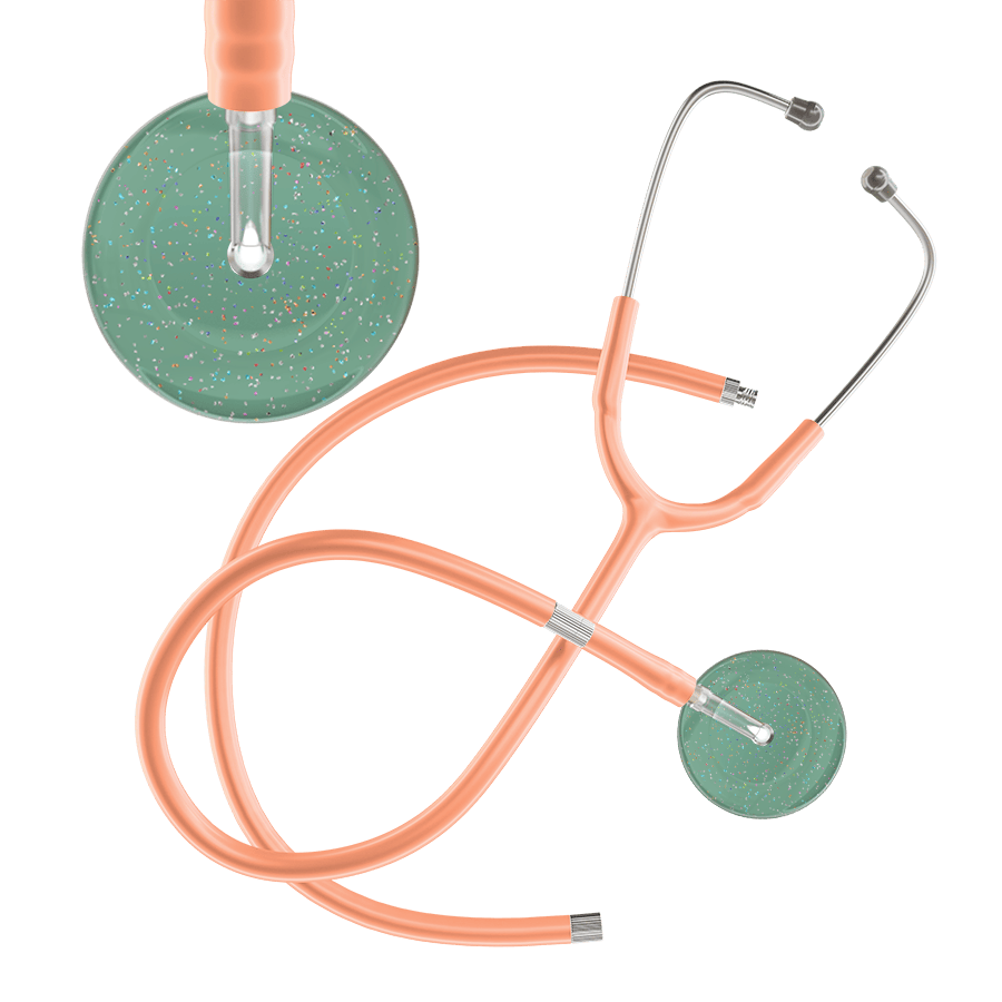 Ultrascope Single Stethoscope Twilight Sage (SG) / Adult / Peach Extended Tubing Light Twilight Stethoscope