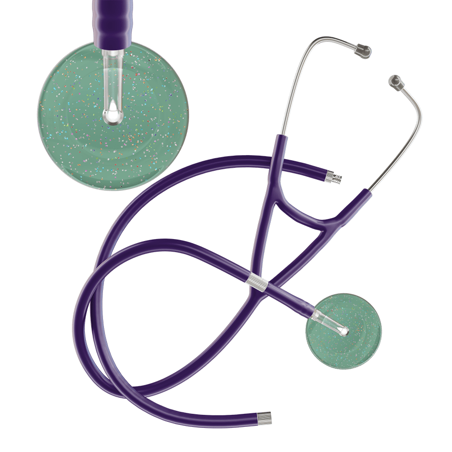 Ultrascope Single Stethoscope Twilight Sage (SG) / Adult / Purple Extended Tubing Light Twilight Cardiology Stethoscope