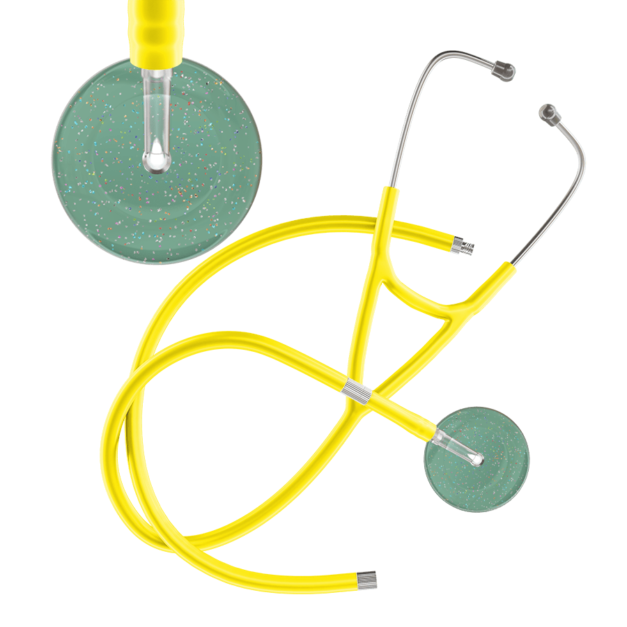 Ultrascope Single Stethoscope Twilight Sage (SG) / Adult / Yellow Extended Tubing Light Twilight Cardiology Stethoscope