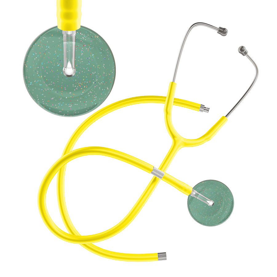 Ultrascope Single Stethoscope Twilight Sage (SG) / Adult / Yellow Extended Tubing Light Twilight Stethoscope