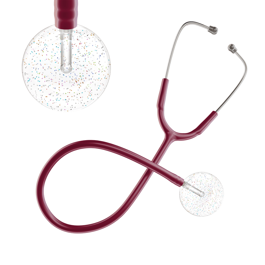 Ultrascope Single Stethoscope Twilight White (WH) / Adult / Burgundy Light Twilight Stethoscope