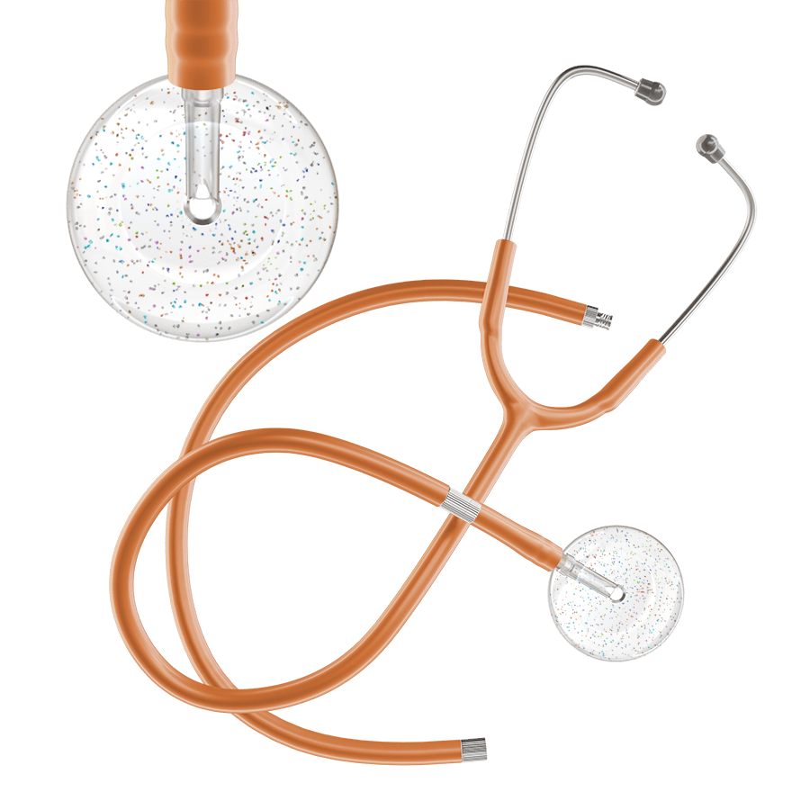 Ultrascope Single Stethoscope Twilight White (WH) / Pediatric / Caramel Extended Tubing Light Twilight Stethoscope