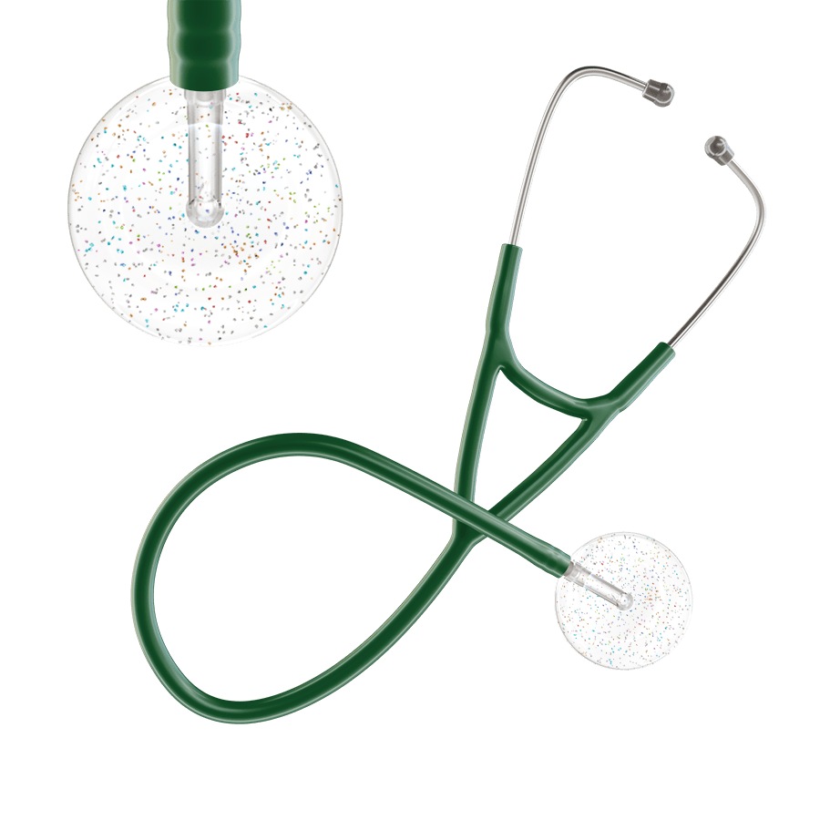 Ultrascope Single Stethoscope Twilight White (WH) / Adult / Dark Green Light Twilight Cardiology Stethoscope