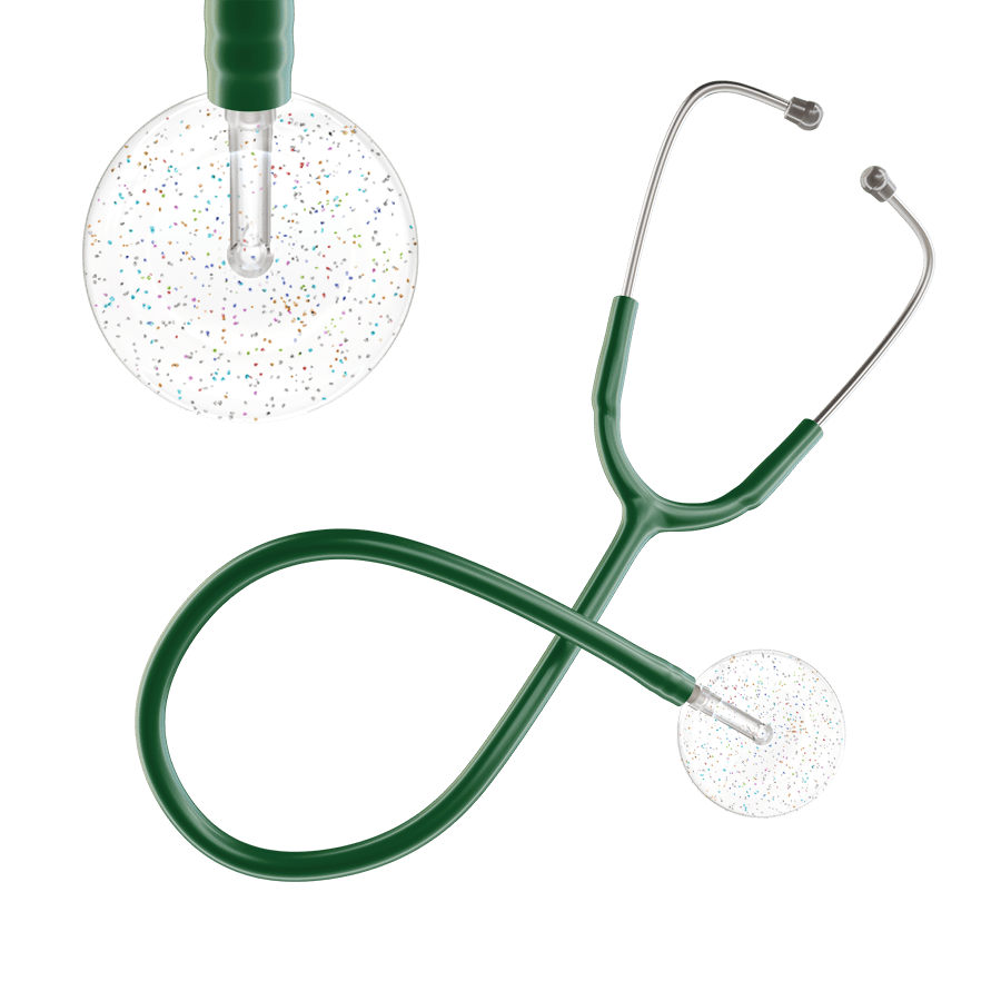 Ultrascope Single Stethoscope Twilight White (WH) / Adult / Dark Green Light Twilight Stethoscope