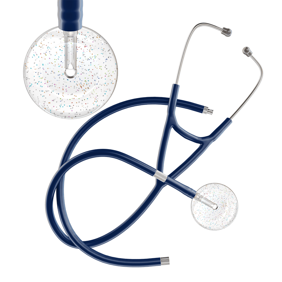 Ultrascope Single Stethoscope Twilight White (WH) / Adult / Navy Extended Tubing Light Twilight Cardiology Stethoscope