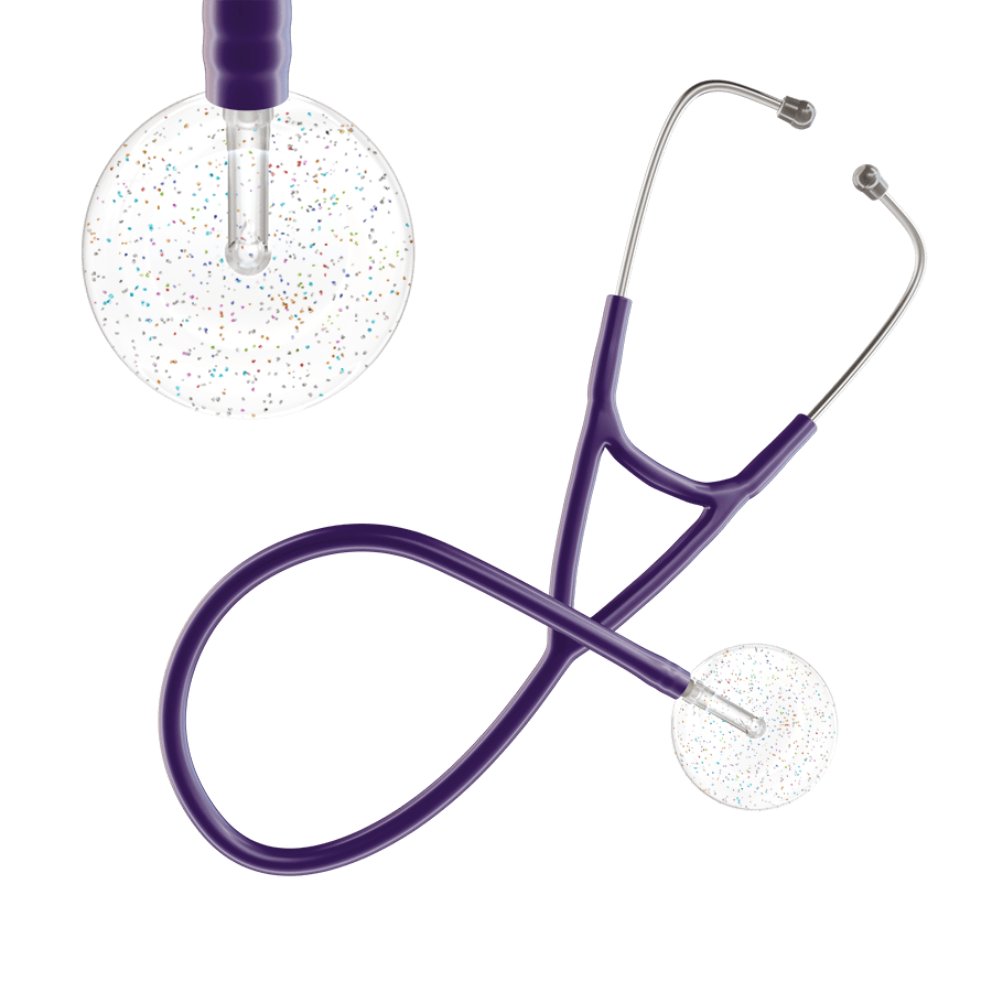 Ultrascope Single Stethoscope Twilight White (WH) / Adult / Purple Light Twilight Cardiology Stethoscope