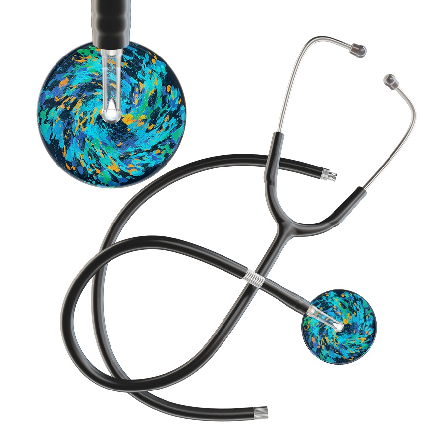 Ultrascope Single Stethoscope Sapphire Galaxy / Adult / Black Extended Tubing Sapphire Galaxy Stethoscope