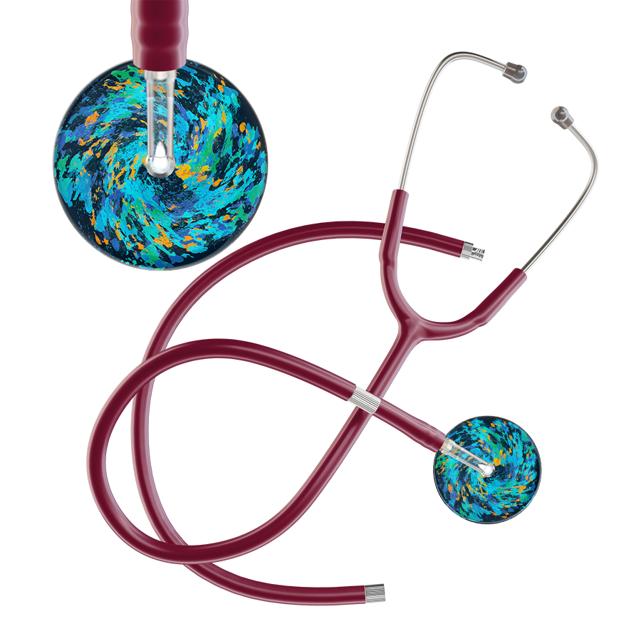 Ultrascope Single Stethoscope Sapphire Galaxy / Adult / Burgundy Extended Tubing Sapphire Galaxy Stethoscope