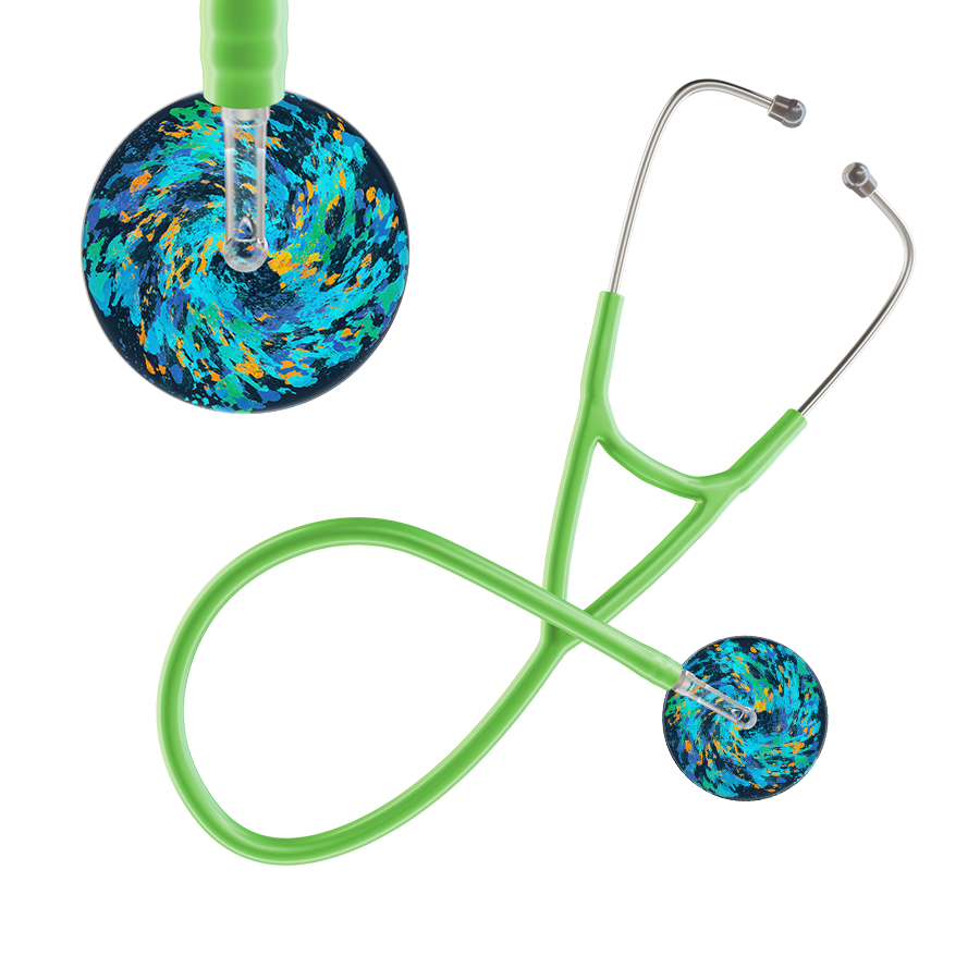 Ultrascope Single Stethoscope Sapphire Galaxy / Adult / Lime Green Sapphire Galaxy Cardiology Stethoscope