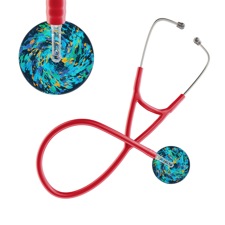 Ultrascope Single Stethoscope Sapphire Galaxy / Adult / Red Sapphire Galaxy Cardiology Stethoscope