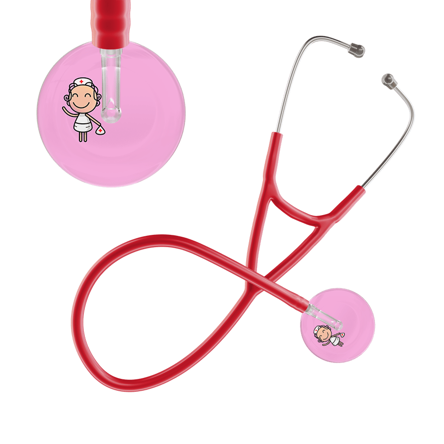 Ultrascope Single Stethoscope Light Pink F2 Cartoon Nurse / Adult / Red Cartoon Nurse Cardiology Stethoscope