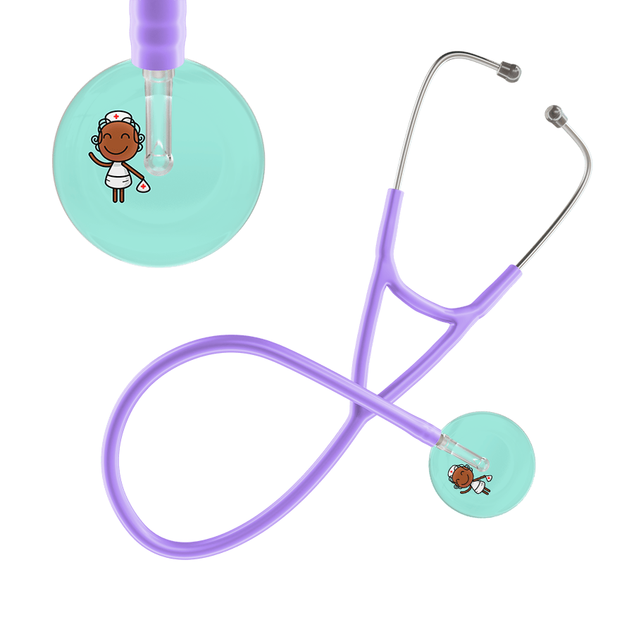 Ultrascope Single Stethoscope Robin's Egg F4 Cartoon Nurse / Adult / Lavender Cartoon Nurse Cardiology Stethoscope
