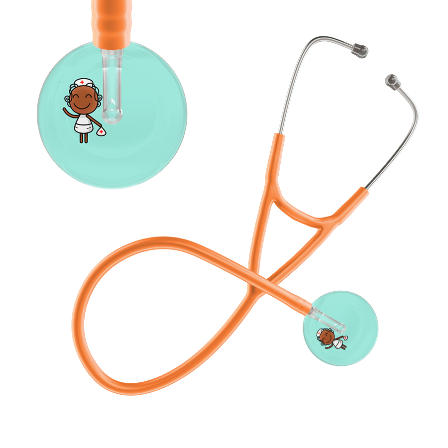 Ultrascope Single Stethoscope Robin's Egg F4 Cartoon Nurse / Adult / Orange Cartoon Nurse Cardiology Stethoscope