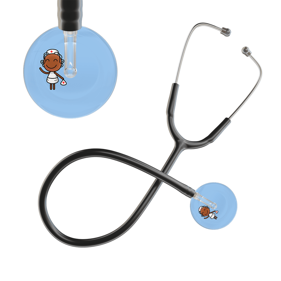 Ultrascope Single Stethoscope Light Blue F4 Cartoon Nurse / Adult / Black Cartoon Nurse Stethoscope