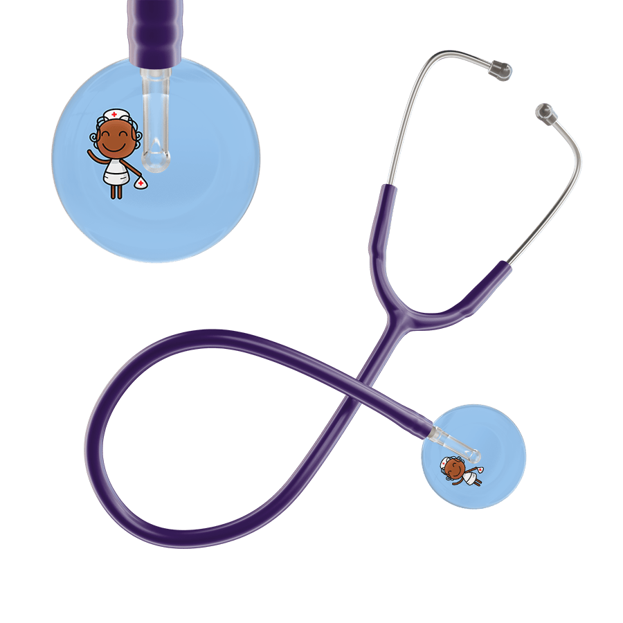 Ultrascope Single Stethoscope Light Blue F4 Cartoon Nurse / Adult / Purple Cartoon Nurse Stethoscope