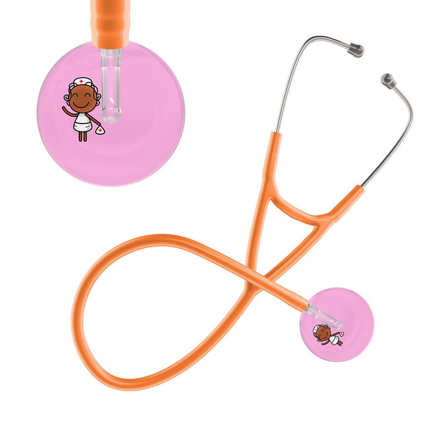 Ultrascope Single Stethoscope Light Pink F4 Cartoon Nurse / Adult / Orange Cartoon Nurse Cardiology Stethoscope