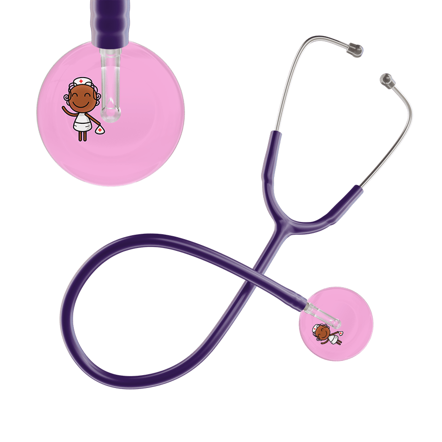 Ultrascope Single Stethoscope Light Pink F4 Cartoon Nurse / Adult / Purple Cartoon Nurse Stethoscope