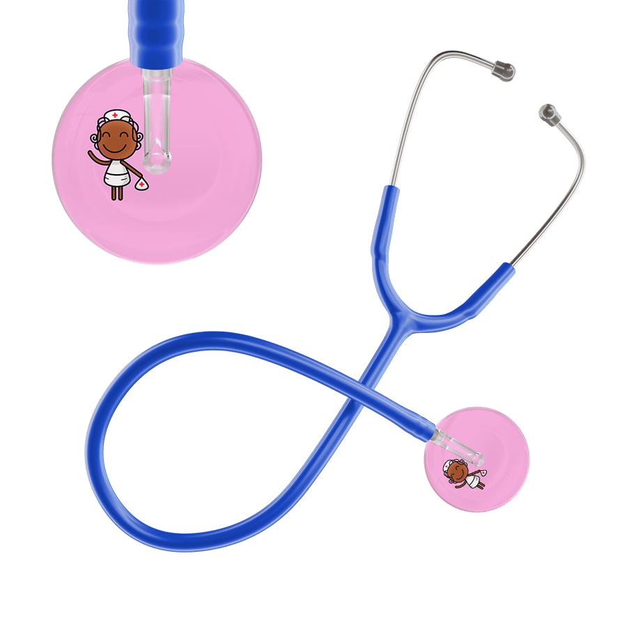Ultrascope Single Stethoscope Light Pink F4 Cartoon Nurse / Adult / Royal Blue Cartoon Nurse Stethoscope