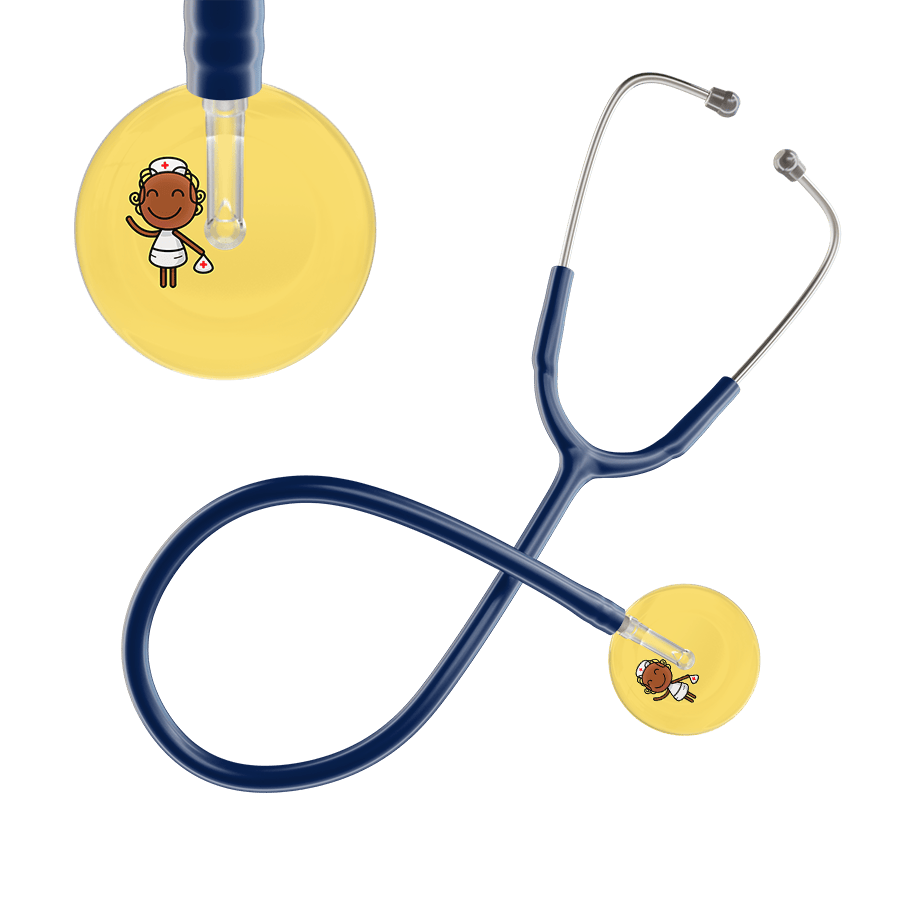 Ultrascope Single Stethoscope Light Yellow F4 Cartoon Nurse / Adult / Navy Cartoon Nurse Stethoscope