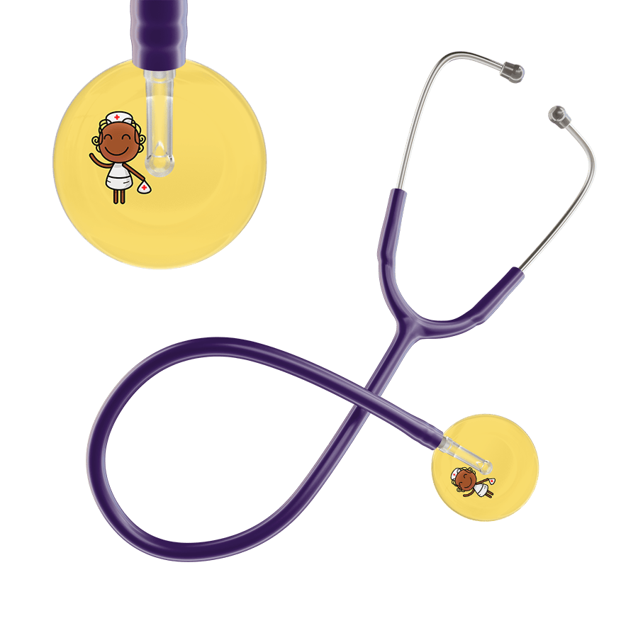 Ultrascope Single Stethoscope Light Yellow F4 Cartoon Nurse / Adult / Purple Cartoon Nurse Stethoscope