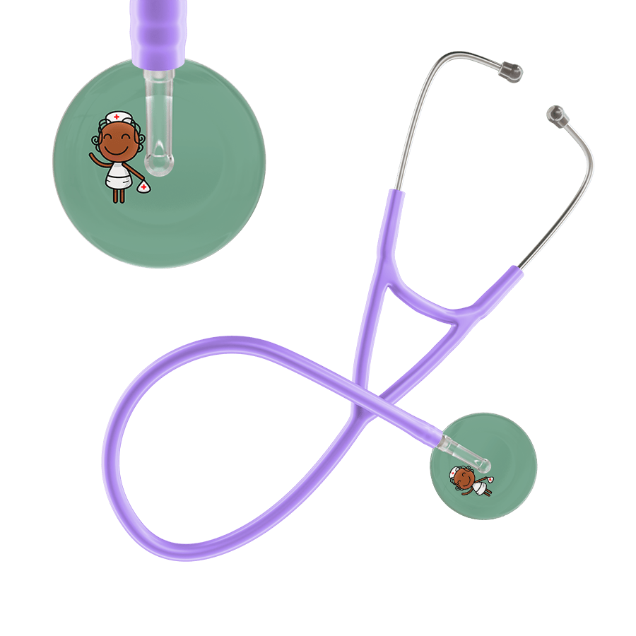 Ultrascope Single Stethoscope Sage F4 Cartoon Nurse / Adult / Lavender Cartoon Nurse Cardiology Stethoscope