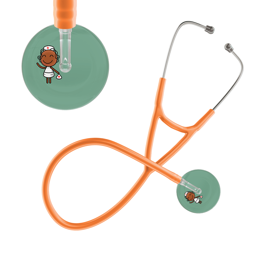 Ultrascope Single Stethoscope Sage F4 Cartoon Nurse / Adult / Orange Cartoon Nurse Cardiology Stethoscope