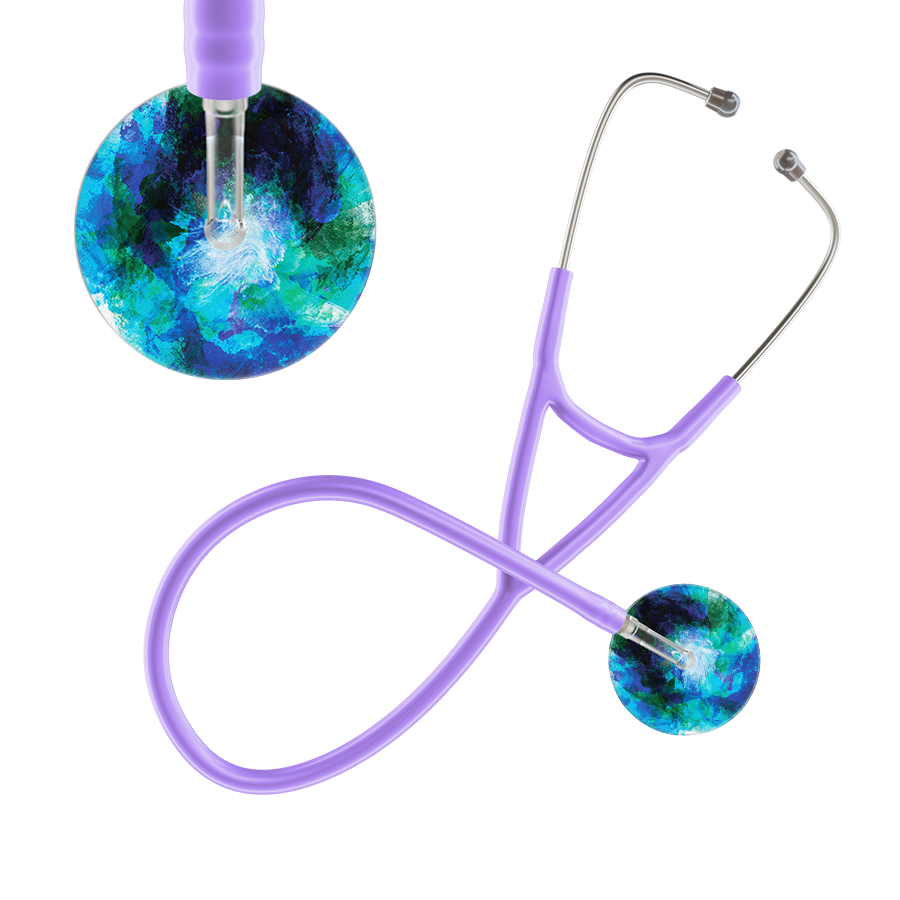 Ultrascope Single Stethoscope US076B2 / Adult / Lavender TieDye Stethoscope - Cardiology Watercolor Designs