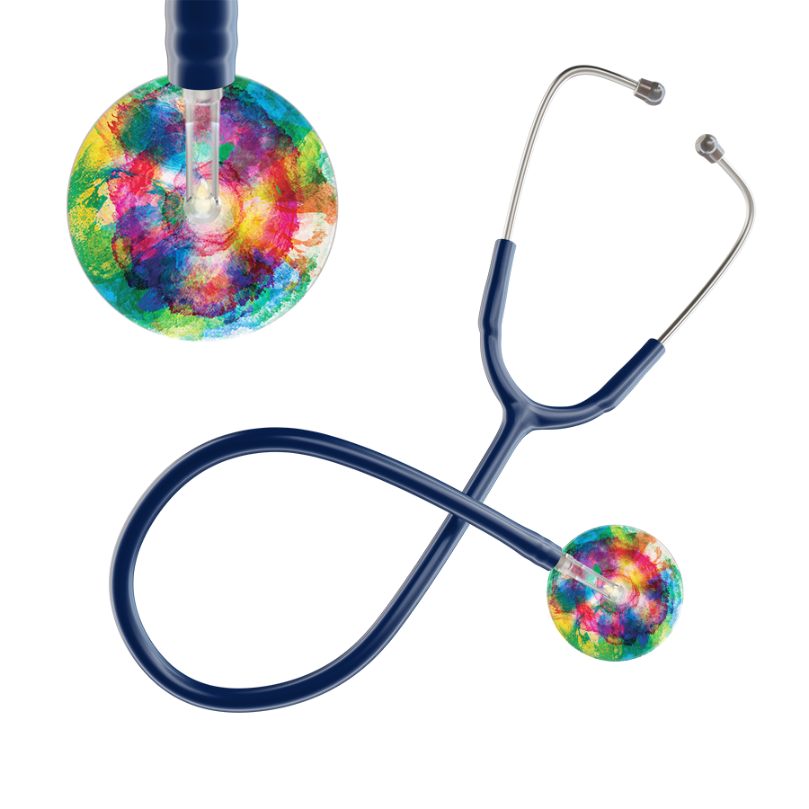 Ultrascope Single Stethoscope US076C3 / Adult / Navy TieDye Stethoscope - Watercolor Designs