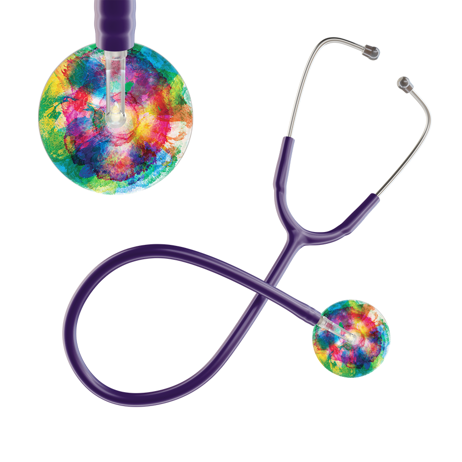 Ultrascope Single Stethoscope US076C3 / Adult / Purple TieDye Stethoscope - Watercolor Designs