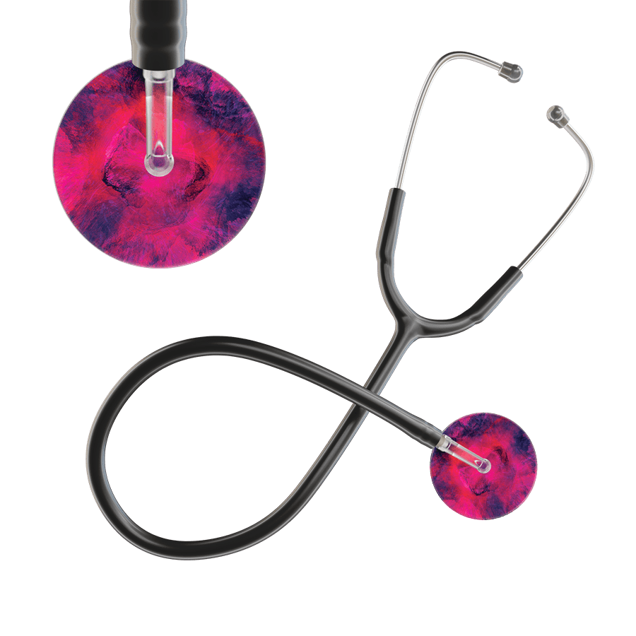 Ultrascope Single Stethoscope US076D4 / Adult / Black TieDye Stethoscope - Watercolor Designs
