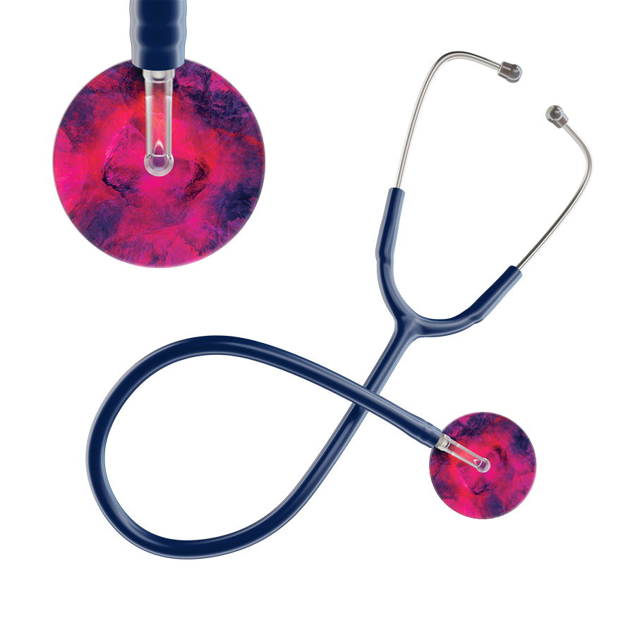 Ultrascope Single Stethoscope US076D4 / Adult / Navy TieDye Stethoscope - Watercolor Designs