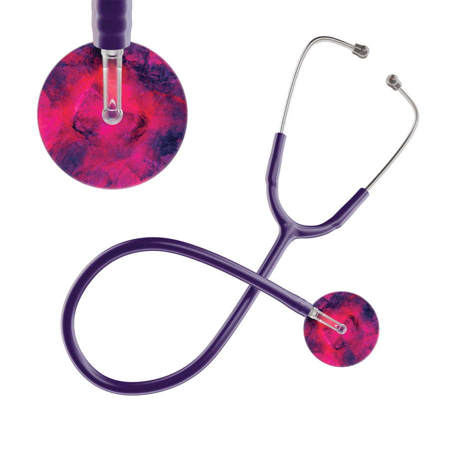 Ultrascope Single Stethoscope US076D4 / Adult / Purple TieDye Stethoscope - Watercolor Designs