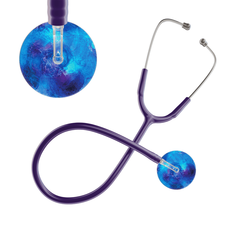 Ultrascope Single Stethoscope US076F6 / Adult / Purple TieDye Stethoscope - Watercolor Designs