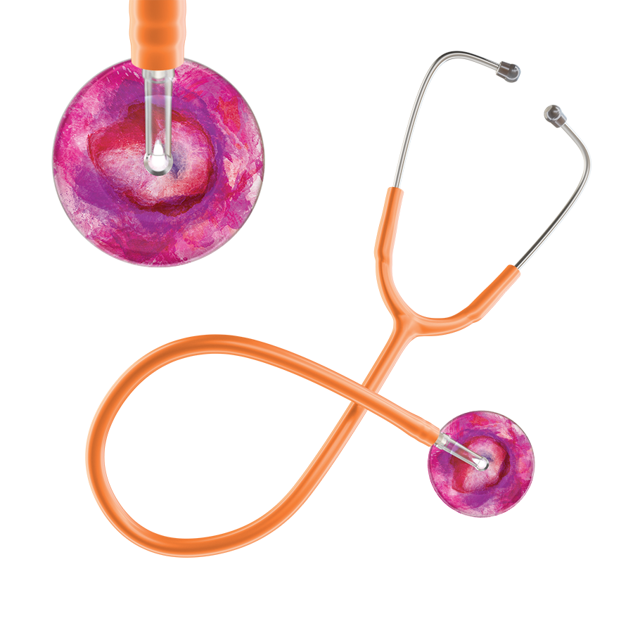 Ultrascope Single Stethoscope US076I9 / Pediatric / Orange TieDye Single Color Stethoscope - Watercolor Designs