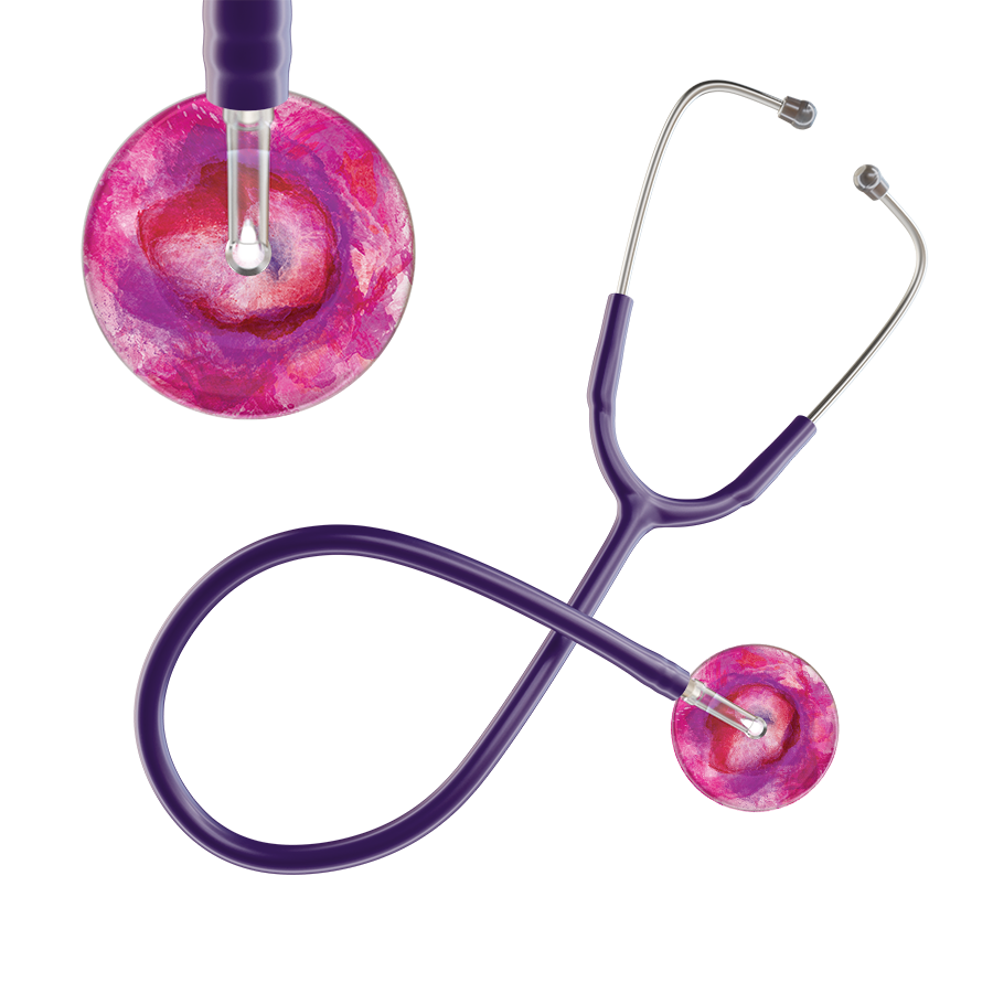 Ultrascope Single Stethoscope US076I9 / Adult / Purple TieDye Single Color Stethoscope - Watercolor Designs