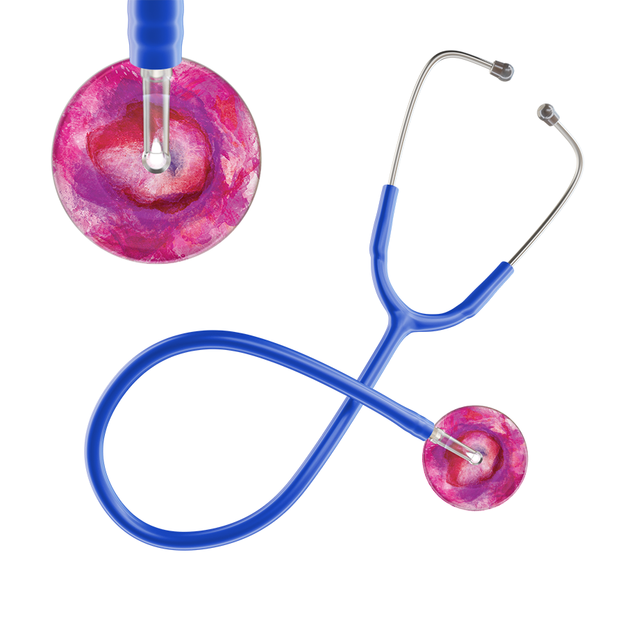 Ultrascope Single Stethoscope US076I9 / Adult / Royal Blue TieDye Single Color Stethoscope - Watercolor Designs