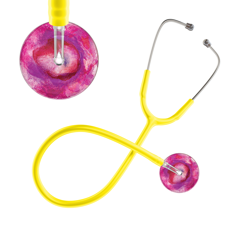 Ultrascope Single Stethoscope US076I9 / Pediatric / Yellow TieDye Single Color Stethoscope - Watercolor Designs