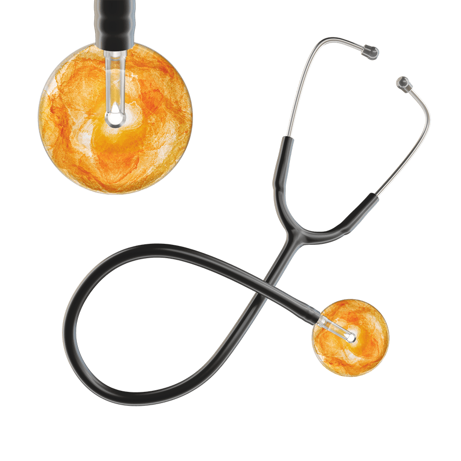 Ultrascope Single Stethoscope US076J10 / Adult / Black TieDye Single Color Stethoscope - Watercolor Designs