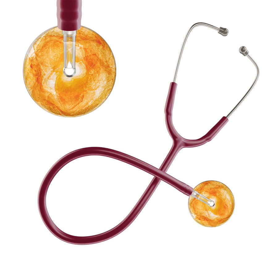 Ultrascope Single Stethoscope US076J10 / Pediatric / Burgundy TieDye Single Color Stethoscope - Watercolor Designs