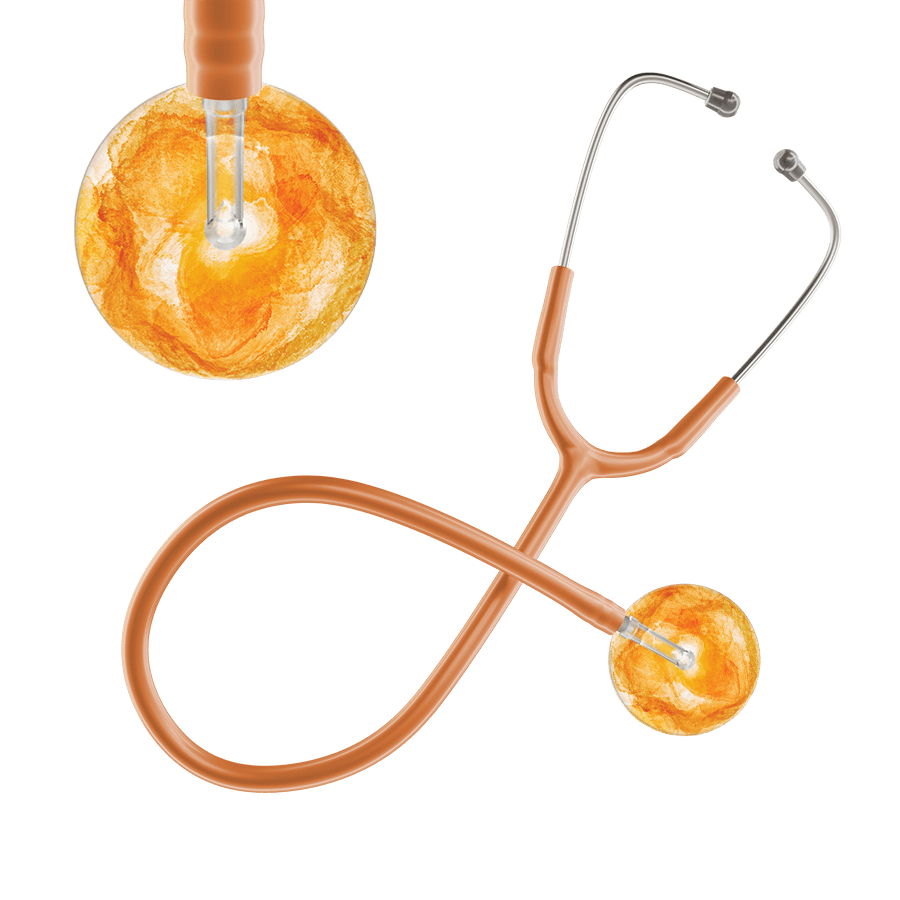 Ultrascope Single Stethoscope US076J10 / Adult / Caramel TieDye Single Color Stethoscope - Watercolor Designs