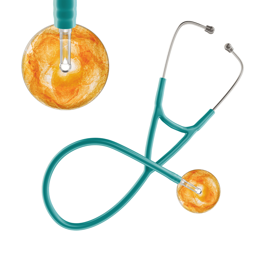 Ultrascope Single Stethoscope US076J10 / Adult / Jade TieDye Single Color Stethoscope - Cardiology Watercolor Designs