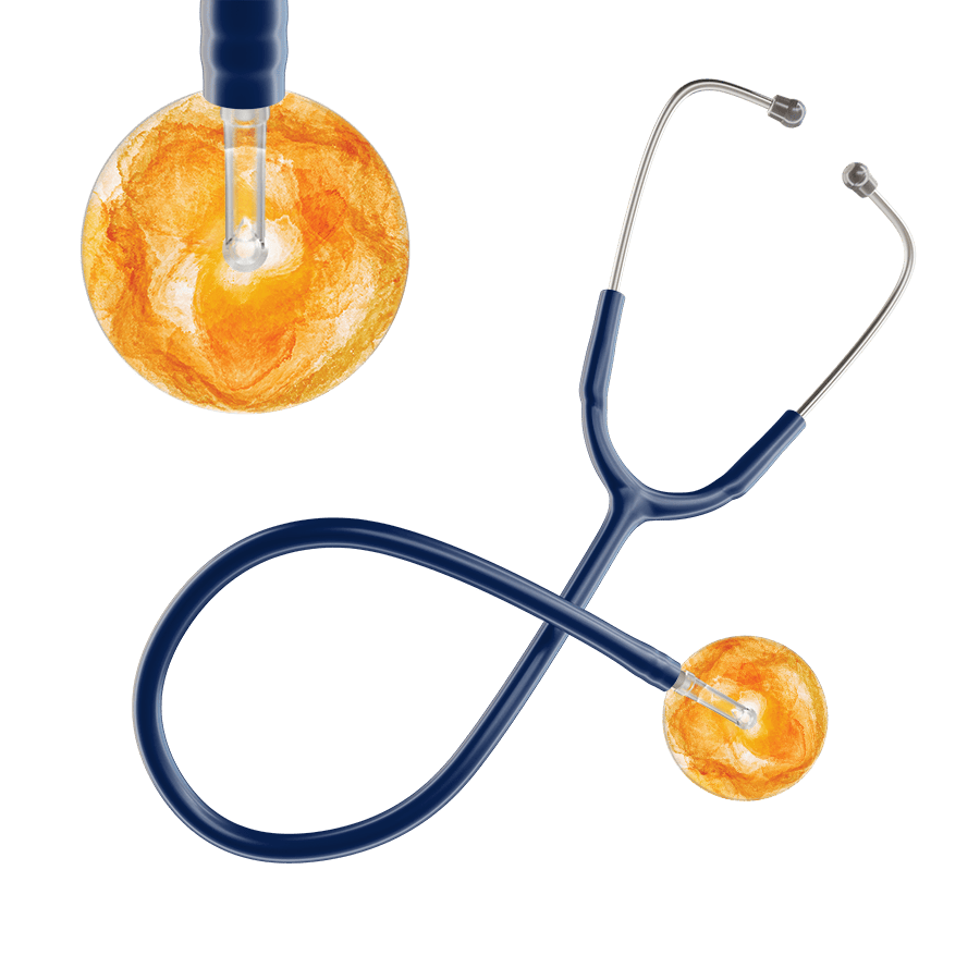 Ultrascope Single Stethoscope US076J10 / Adult / Navy TieDye Stethoscope - Watercolor Designs