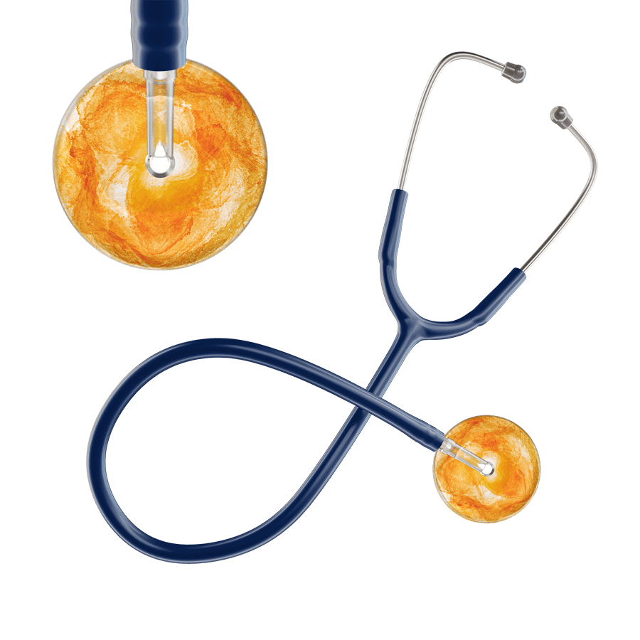 Ultrascope Single Stethoscope US076J10 / Pediatric / Navy TieDye Single Color Stethoscope - Watercolor Designs