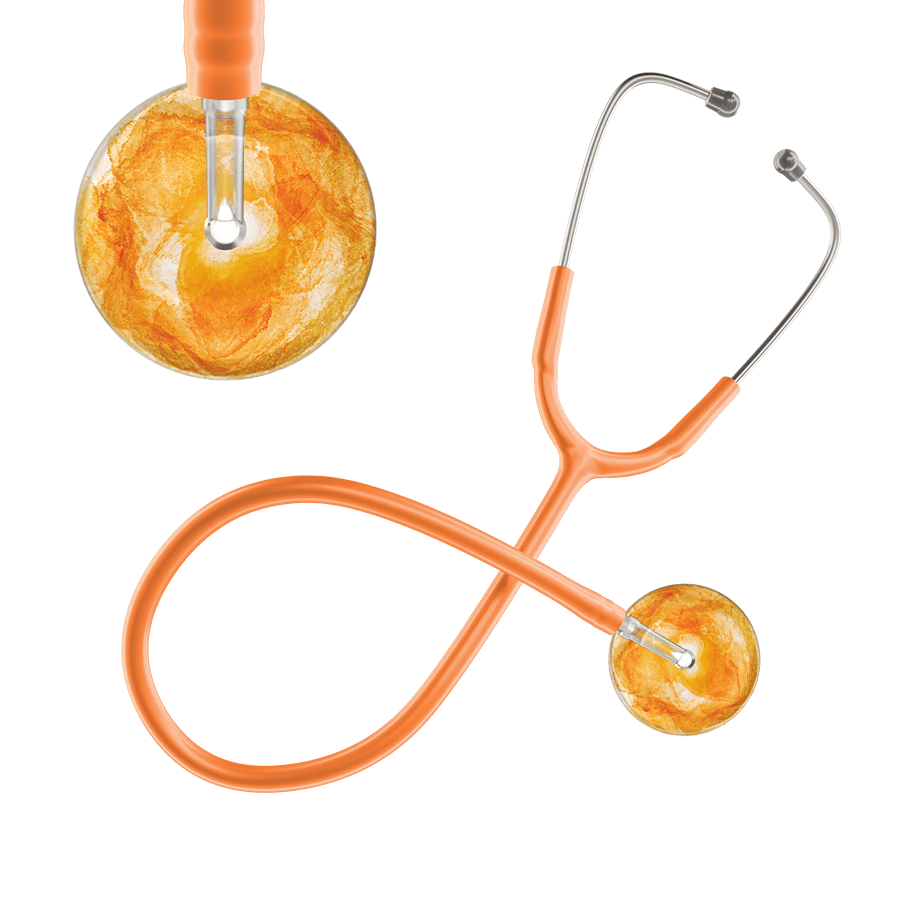 Ultrascope Single Stethoscope US076J10 / Pediatric / Orange TieDye Single Color Stethoscope - Watercolor Designs