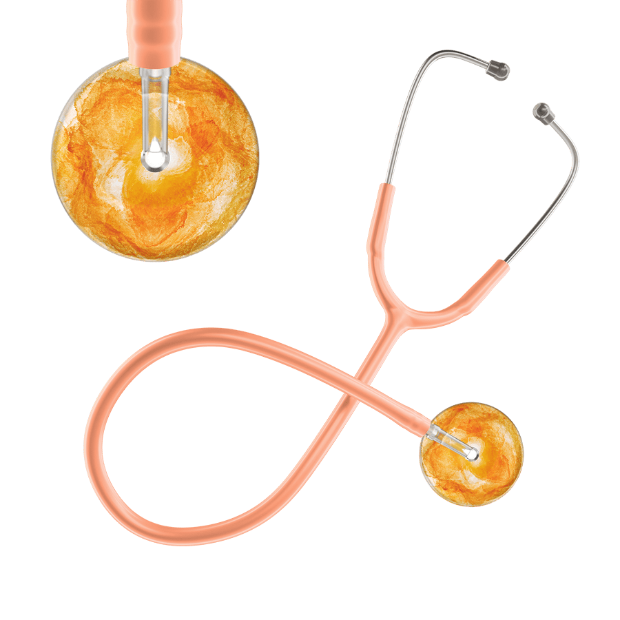 Ultrascope Single Stethoscope US076J10 / Adult / Peach TieDye Single Color Stethoscope - Watercolor Designs