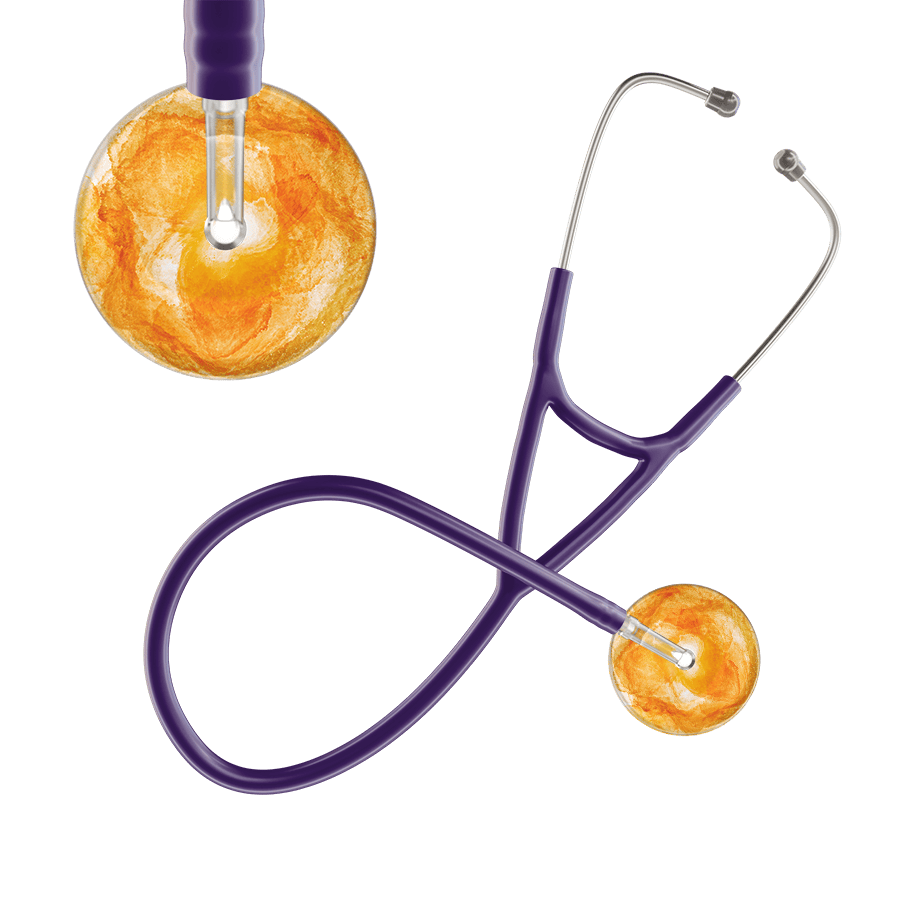 Ultrascope Single Stethoscope US076J10 / Pediatric / Purple TieDye Single Color Stethoscope - Cardiology Watercolor Designs