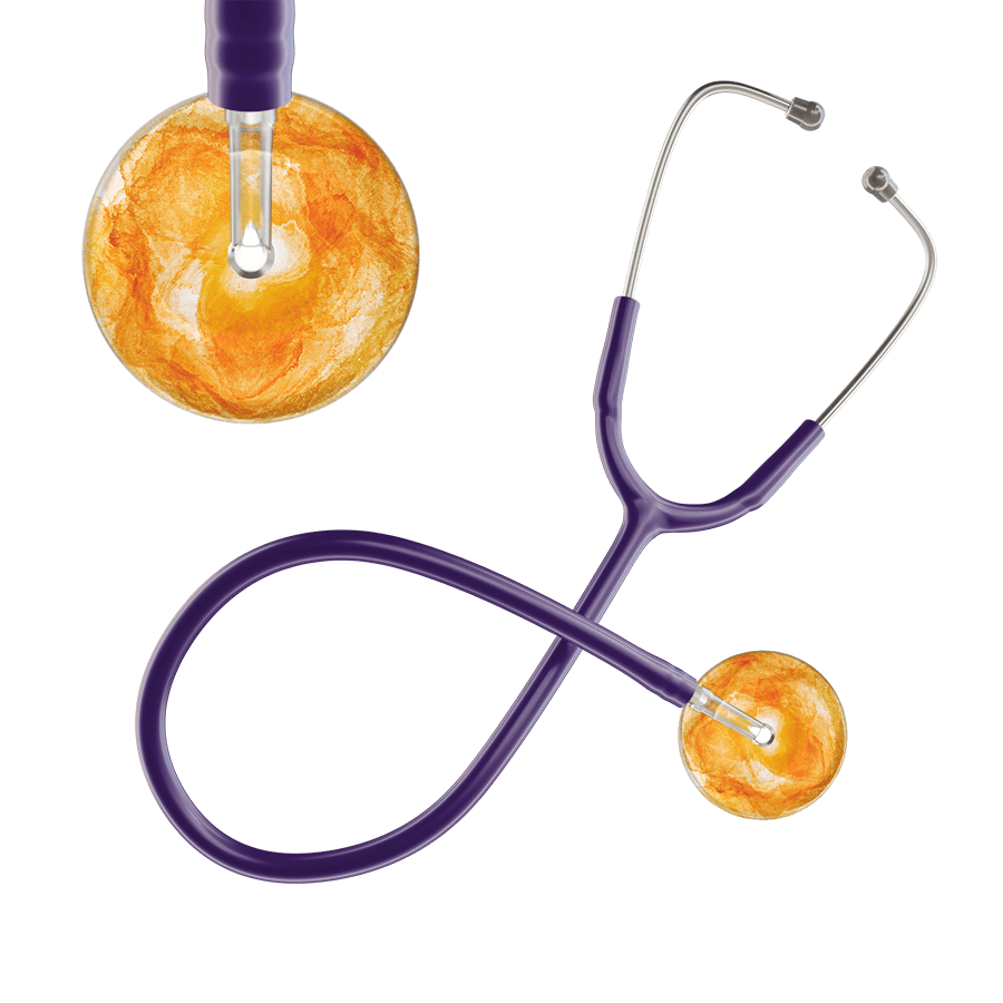 Ultrascope Single Stethoscope US076J10 / Pediatric / Purple TieDye Single Color Stethoscope - Watercolor Designs